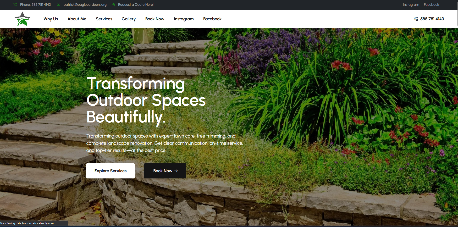Eagle Outdoors website designed by David